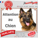 Berger Allemand noir et feu à poils longs Tête, plaque portail extérieur "Attention au Chien" pancarte panneau photo