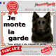 Berger Allemand noir poil long, plaque portail extérieure "Je Monte la Garde, risques périls" panneau pancarte photo