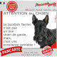 plaque portail humour "Attention au Chien, le Scottish Terrier noir garde est une sonnette" pancarte photo