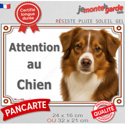 Berger Américain Miniature tricolore rouge, plaque portail "Attention au Chien" pancarte photo panneau aussie TOY australien
