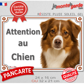 Berger Américain Miniature tricolore rouge, plaque portail "Attention au Chien" pancarte photo panneau aussie TOY australien