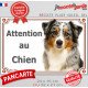 Berger Américain Miniature bleu merle, plaque portail "Attention au Chien" pancarte photo panneau aussie TOY australien arlequin