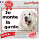 Montagne des Pyrénées tout blanc, plaques portail "Je Monte la Garde, risques et périls" pancarte panneau photo Patou