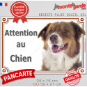 Berger Australien tricolore rouge, plaque extérieure photo "Attention au Chien" 2 tailles LUX D
