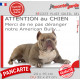 Plaque portail humour "Attention au Chien, Merci de ne pas déranger notre American Bully red nose" Panneau marrant pancarte drôl