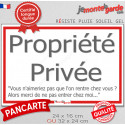 Plaque Portail extérieur "Propriété Privée, C'est Chez Moi !" 2 tailles ECO Liseré Rouge D