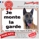Berger Belge Malinois Tête, Plaque portail "Je Monte la Garde, risques périls" panneau affiche pancarte attention au chien photo