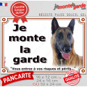 Berger Belge Malinois, plaque portail "Je Monte la Garde, risques périls" 3 tailles LUX D