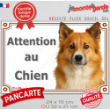 Berger Islandais roux, plaque extérieure portail "Attention au Chien" 2 tailles LUX D