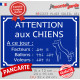 Plaque Portail bleue pluriel extérieur rue drôle "Attention aux Chiens, Nombre de Facteurs, Voleurs, Ballons" pancarte panneau