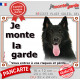 Berger belge Groenendael Tête, Plaque portail "Je Monte la Garde, risques périls" panneau affiche pancarte attention au chien