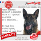 Berger Belge Malinois, plaque portail humour extérieur "parcourt Distance Niche-Portail moins 3 secondes" photo attention chien