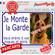 Photo personnalisable, plaque portail blanc liseré bleu "Je Monte la Garde, entrez à vos risques et périls" look plaque de rue