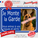 Photo Personnalisable, plaque portail "Je Monte la Garde, Risques Périls" 7 couleurs, 2 tailles D