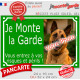 Photo personnalisable, plaque portail Vert Vif Gazon "Je Monte la Garde, entrez à vos risques et périls" look plaque de rue