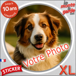 Photo personnalisable, disque photo autocollant XL "Photo" Sticker adhésif rond sur mesure vitre 21 cm