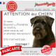 Bouvier des Flandres, plaque portail humour "Attention au Chien, Jetez Vous au Sol, secours, courage" photo pancarte drôle