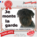 Bouvier des Flandres, plaque extérieure "Je Monte la Garde, risques périls" 2 tailles LUX D