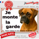 Boxer Fauve Tête, Plaque portail "Je Monte la Garde, risques périls"panneau photo pancarte attention au chien panneau