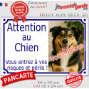Photo Personnalisable, plaque portail "Attention au Chien, Risques Périls" 7 couleurs, 2 tailles D