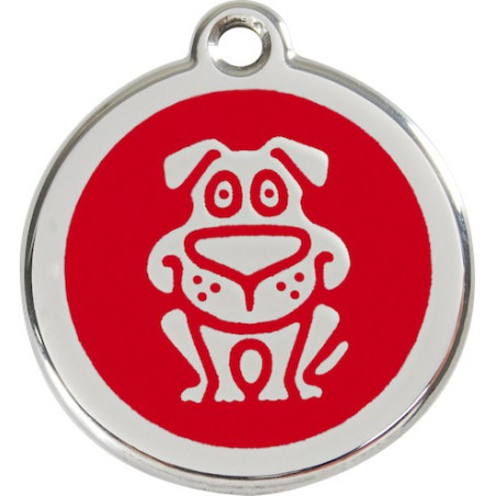 Médailles Identité Rouge Chien Rigolo