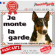Bull Terrier tricolore Tête, plaque portail "Je Monte la Garde, risques et périls" panneau pancarte attention au chien photo