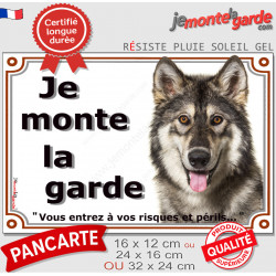 Old Inuit Dog, Inuit du Nord, plaque portail "Je Monte la Garde, risques périls" panneau affiche pancarte photo