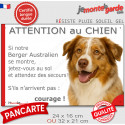 Berger Australien rouge merle, plaque portail humour "Attention au Chien, Jetez Vous au Sol" 2 tailles JET D