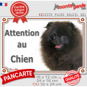 Spitz noir, plaque extérieure photo "Attention au Chien" 2 tailles LUX