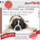 Plaque portail humour "Attention au Chien, pas déranger notre St-Bernard" pancarte photo fatigue sommeil sieste Saint Bernard