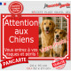 Photo personnalisable, plaque pluriel portail Rouge vif "Attention aux Chiens, risques périls" plaque rue résiste intempéries