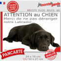 Plaque humour "Attention au Chien, Merci de ne pas déranger notre Labrador noir" 2 Tailles D