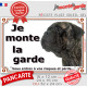 Bullmastiff Bringé Tête, Plaque portail extérieure "Je Monte la Garde, entrez à risques périls" photo résiste intempéries