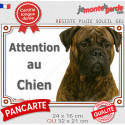 Bullmastiff bringé, plaque portail photo "Attention au Chien" 2 tailles LUX D