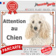Caniche Blanc Tête, Plaque portail photo extérieure "Attention au chien" résiste pluie soleil gel