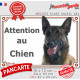 Berger Belge Malinois sombre Tête, plaque portail extérieure "Attention au Chien" photo race, résiste intempéries