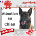 Berger Belge Malinois, plaque portail photo "Attention au Chien" 3 tailles LUX D