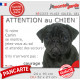 Carlin noir, plaque portail humour "Attention au Chien, Jetez Vous au Sol, attendez secours courage" photo résiste intempéries