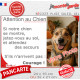 Photo Personnalisable, plaque portail humour "Attention au Chien, Jetez-Vous au Sol, Attendez secours, Courage" résiste soleil
