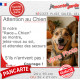 Photo Personnalisable, plaque portail humour "Attention au Chien, Jetez-Vous au Sol, Attendez secours, Courage" avec race