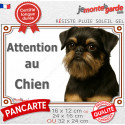 Griffon Belge noir et feu, plaque portail photo "Attention au Chien" 3 tailles LUX D