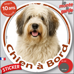 Nizinny Crème charbonné, disque photo autocollant "Chien à Bord" Disque vitre voiture résiste intempéries