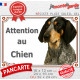Bleu de Gascogne, plaque extérieure portail "Attention au Chien" photo résiste intempéries