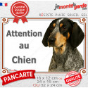 Bleu de Gascogne, plaque photo extérieure portail "Attention au Chien" 3 tailles LUX D