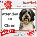 Schapendoes Neerlandais noir, plaque photo extérieure portail "Attention au Chien" 3 tailles LUX D