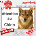 Shikoku sésame rouge, plaque photo extérieure portail "Attention au Chien" 3 tailles LUX D