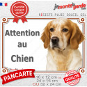 Setter Anglais belton orange, plaque portail extérieur "Attention au Chien" 3 tailles LUXE D