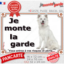 Berger Blanc Suisse, plaque portail "Je Monte la Garde, risques périls" 3 tailles D
