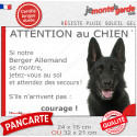 Berger Allemand noir plaque portail humour "Attention au Chien, Jetez Vous au Sol" 2 tailles JET D