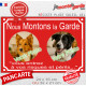 Photo personnalisable, plaque pluriel portail rouge "Nous Montons la Garde, risques périls" look plaque de rue visible fluo